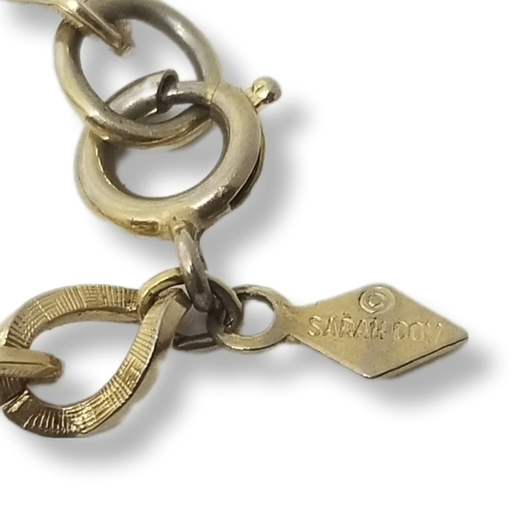 SARAH COVENTRY 1964 FASHION PARADE GOLDTONE CHAIN & PEARL PENDANTS NECKLACE - Picture 4 of 8